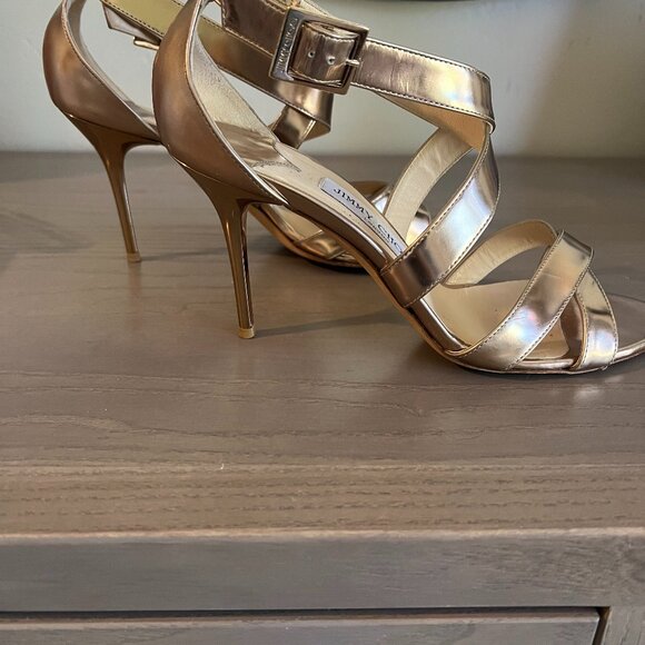 Jimmy Choo gold strappy sandals - Picture 1 of 2